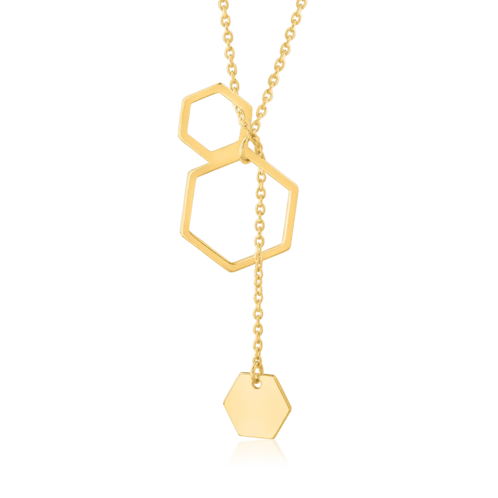 Lant cu pandantiv din aur galben