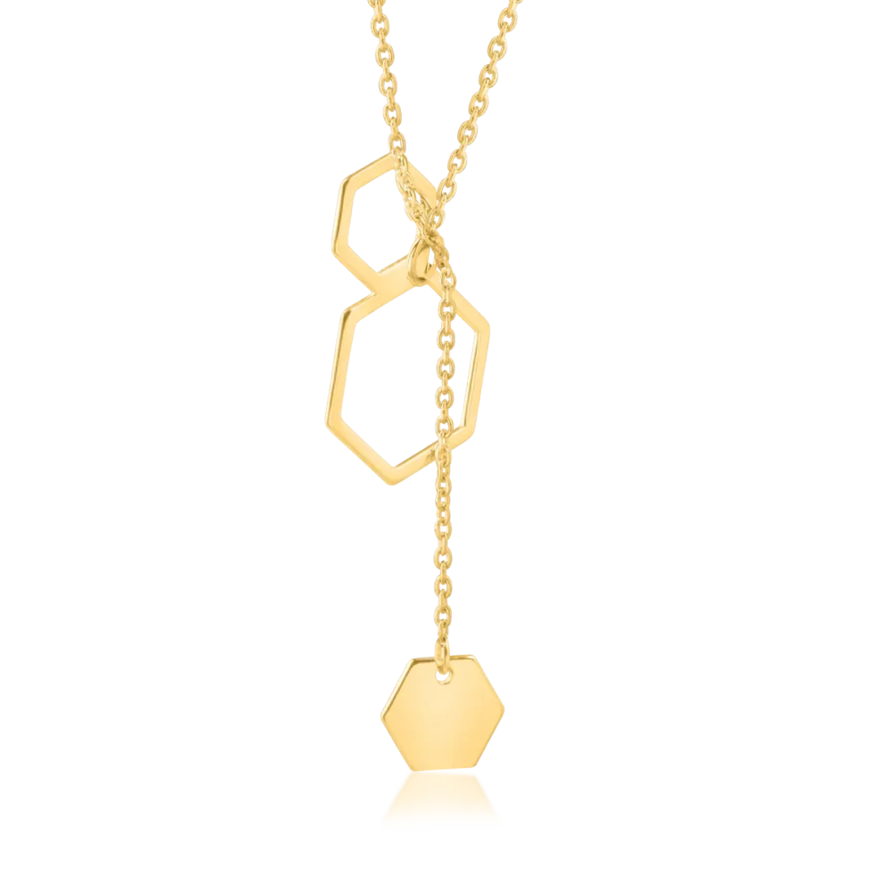 Lant cu pandantiv din aur galben - imagine 2