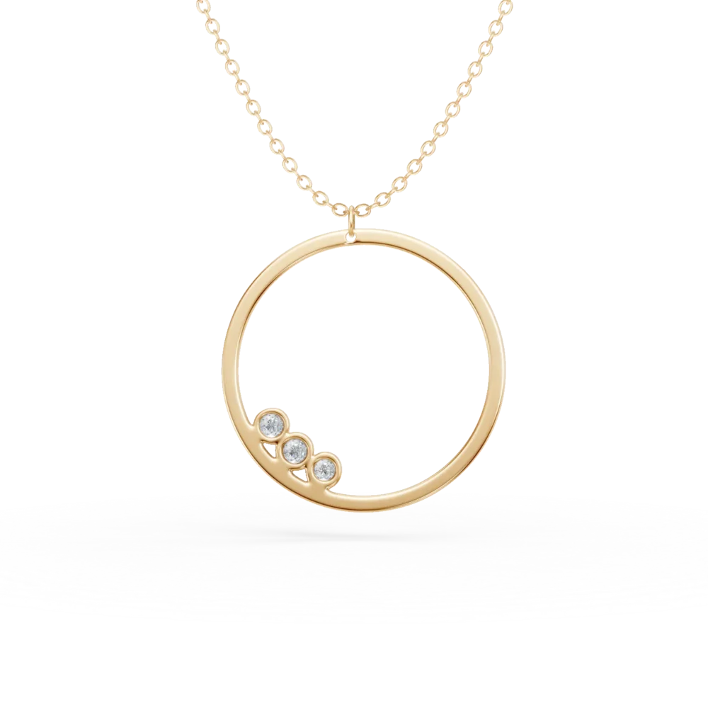 Lant cu pandantiv din aur galben