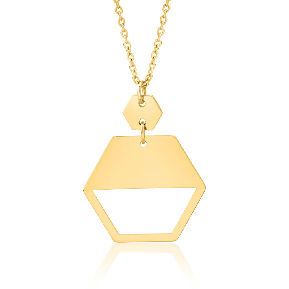 Lant cu pandantiv din aur galben