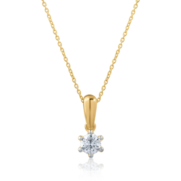 Lant cu pandantiv din aur galben cu diamant de 0.158ct