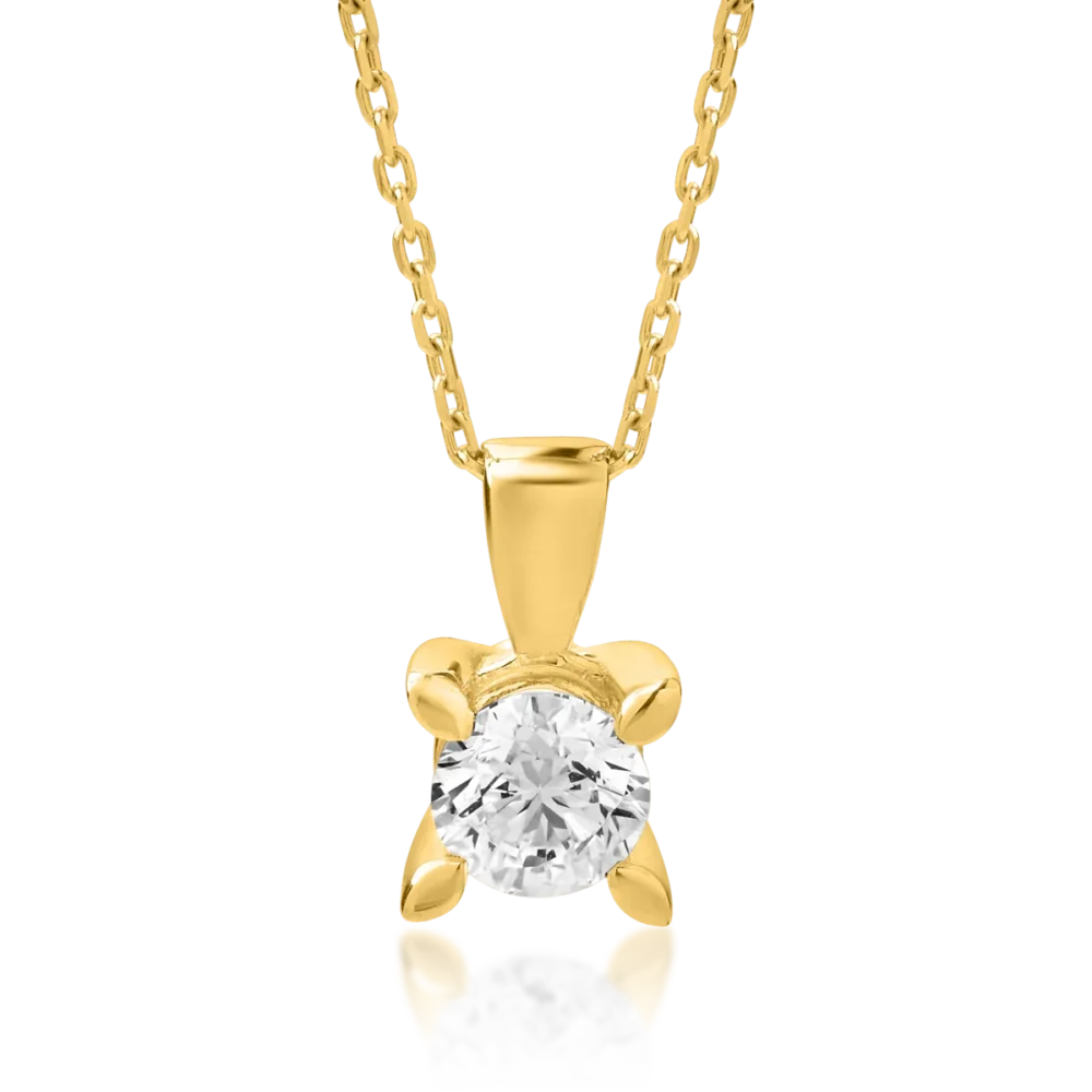 Lant cu pandantiv din aur galben cu diamant de 0.5ct