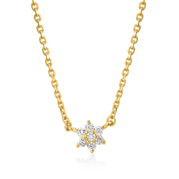 Lant cu pandantiv din aur galben cu diamante de 0.08ct