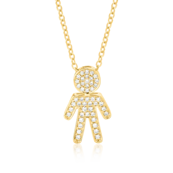 Lant cu pandantiv din aur galben cu diamante de 0.16ct