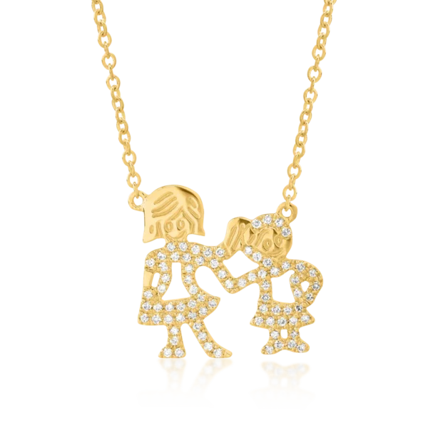 Lant cu pandantiv din aur galben cu diamante de 0.2ct