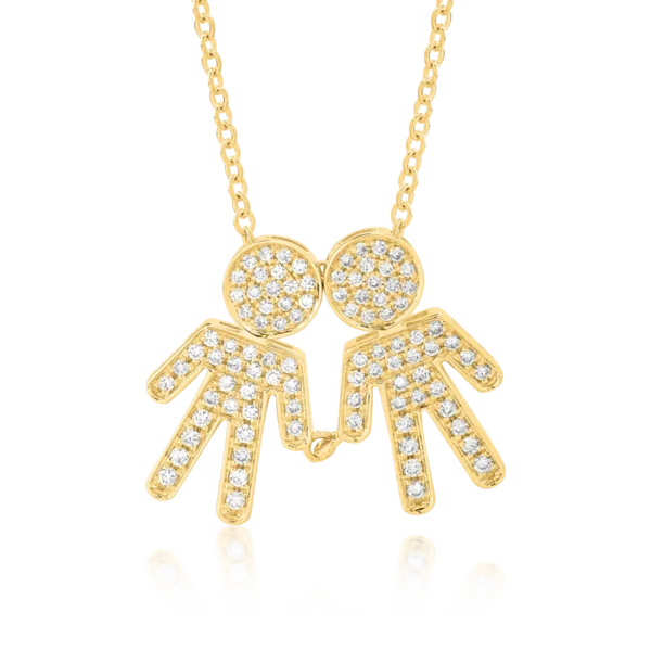 Lant cu pandantiv din aur galben cu diamante de 0.32ct