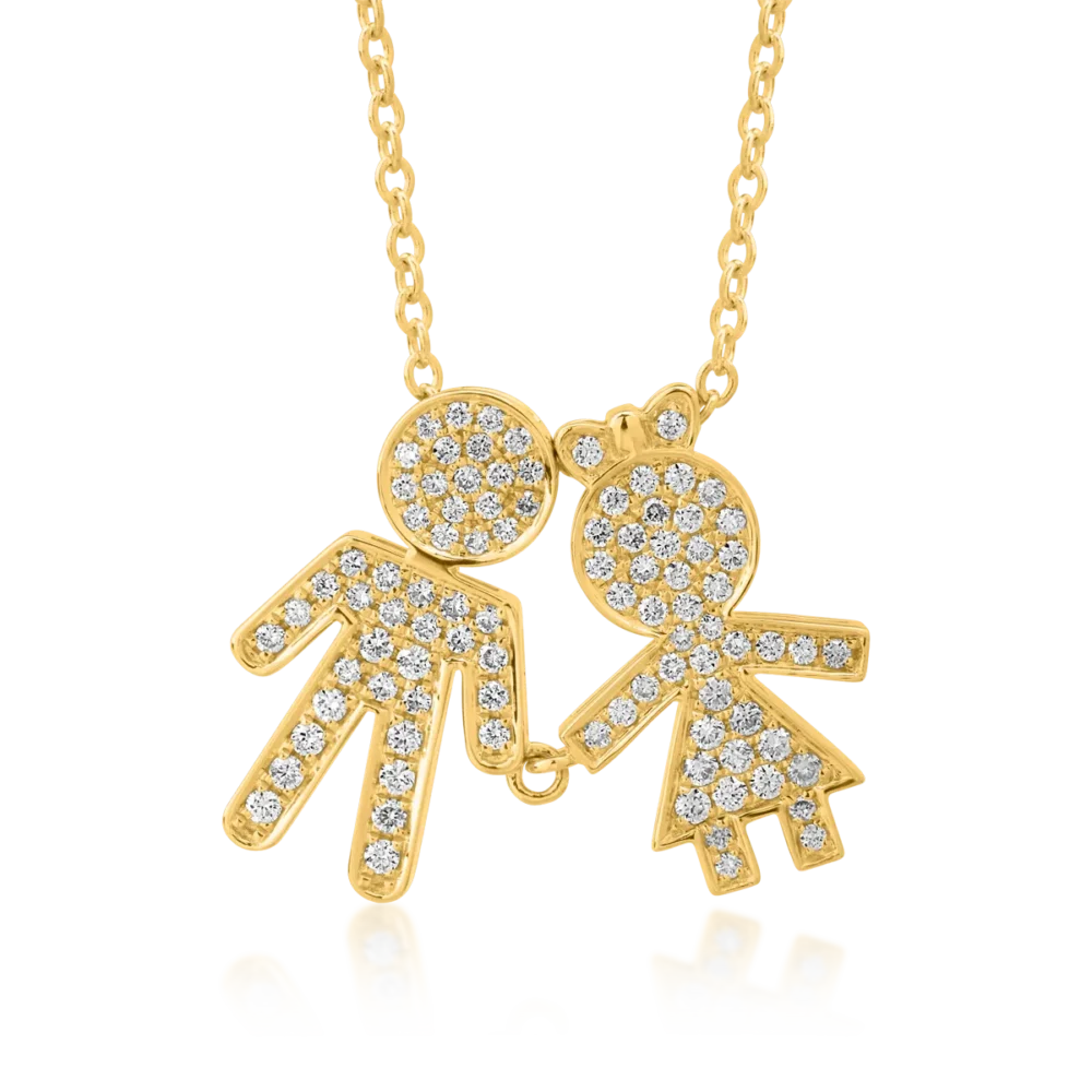 Lant cu pandantiv din aur galben cu diamante de 0.33ct