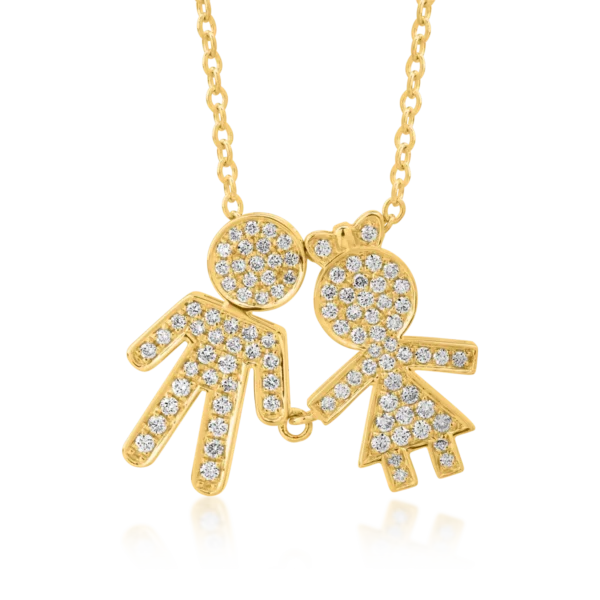 Lant cu pandantiv din aur galben cu diamante de 0.33ct