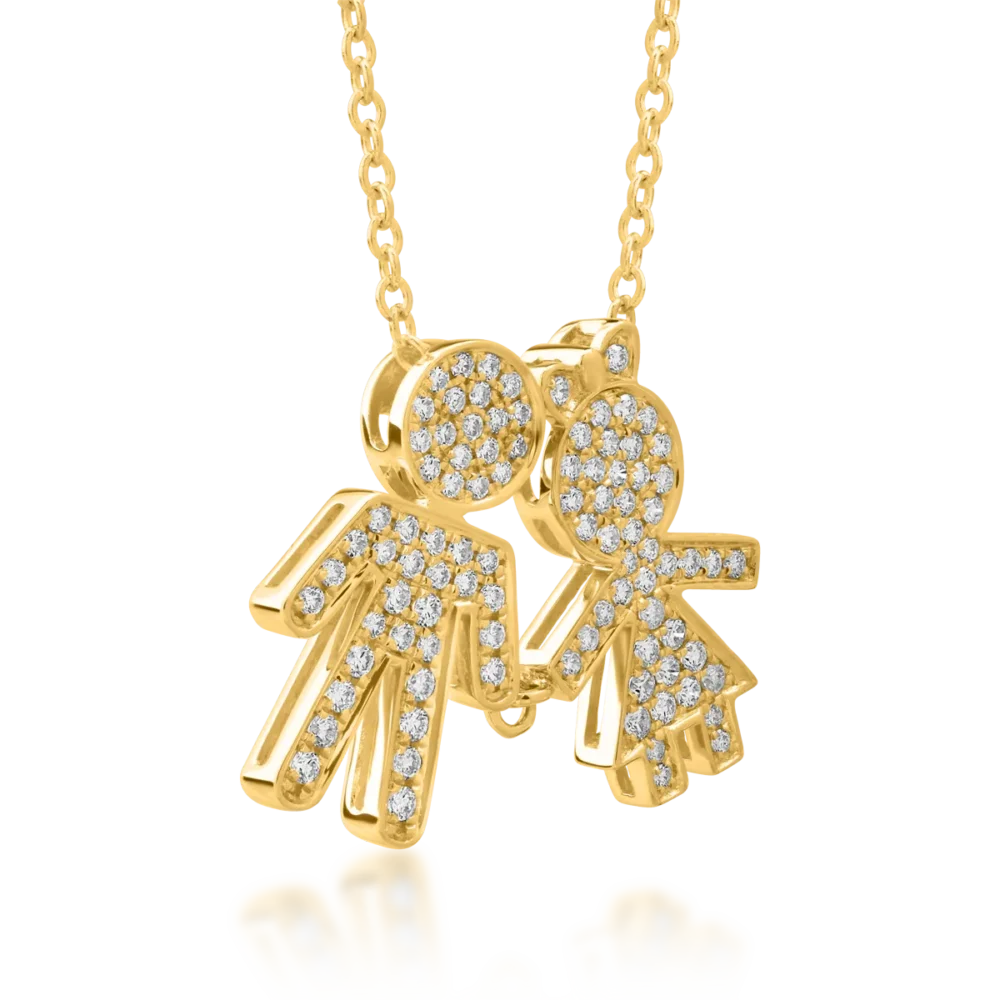 Lant cu pandantiv din aur galben cu diamante de 0.33ct - imagine 2