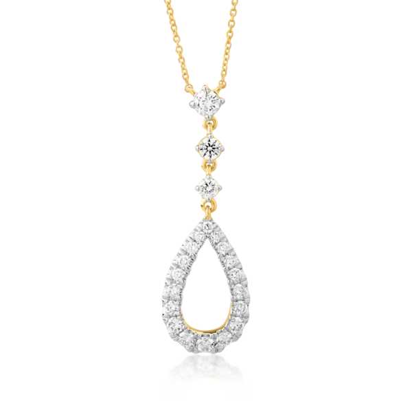 Lant cu pandantiv din aur galben cu diamante de 0.459ct