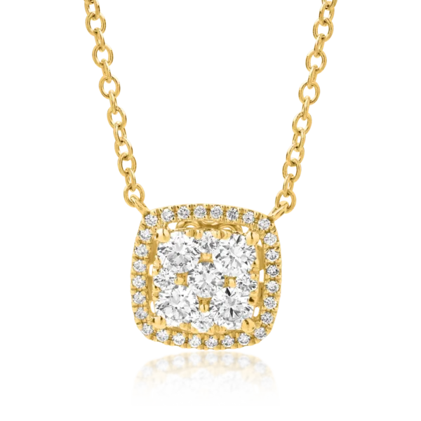 Lant cu pandantiv din aur galben cu diamante de 0.49ct