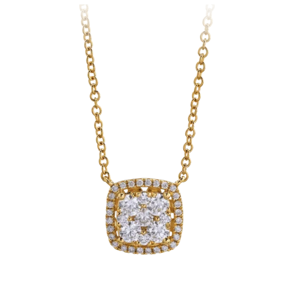 Lant cu pandantiv din aur galben cu diamante de 0.5ct