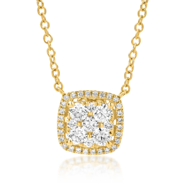 Lant cu pandantiv din aur galben cu diamante de 0.73ct
