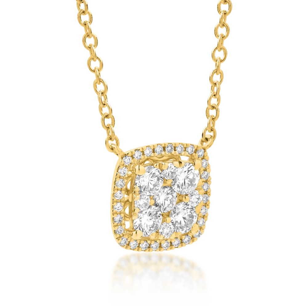 Lant cu pandantiv din aur galben cu diamante de 0.73ct - imagine 2