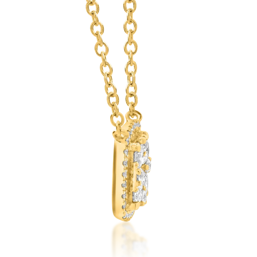 Lant cu pandantiv din aur galben cu diamante de 0.73ct - imagine 3