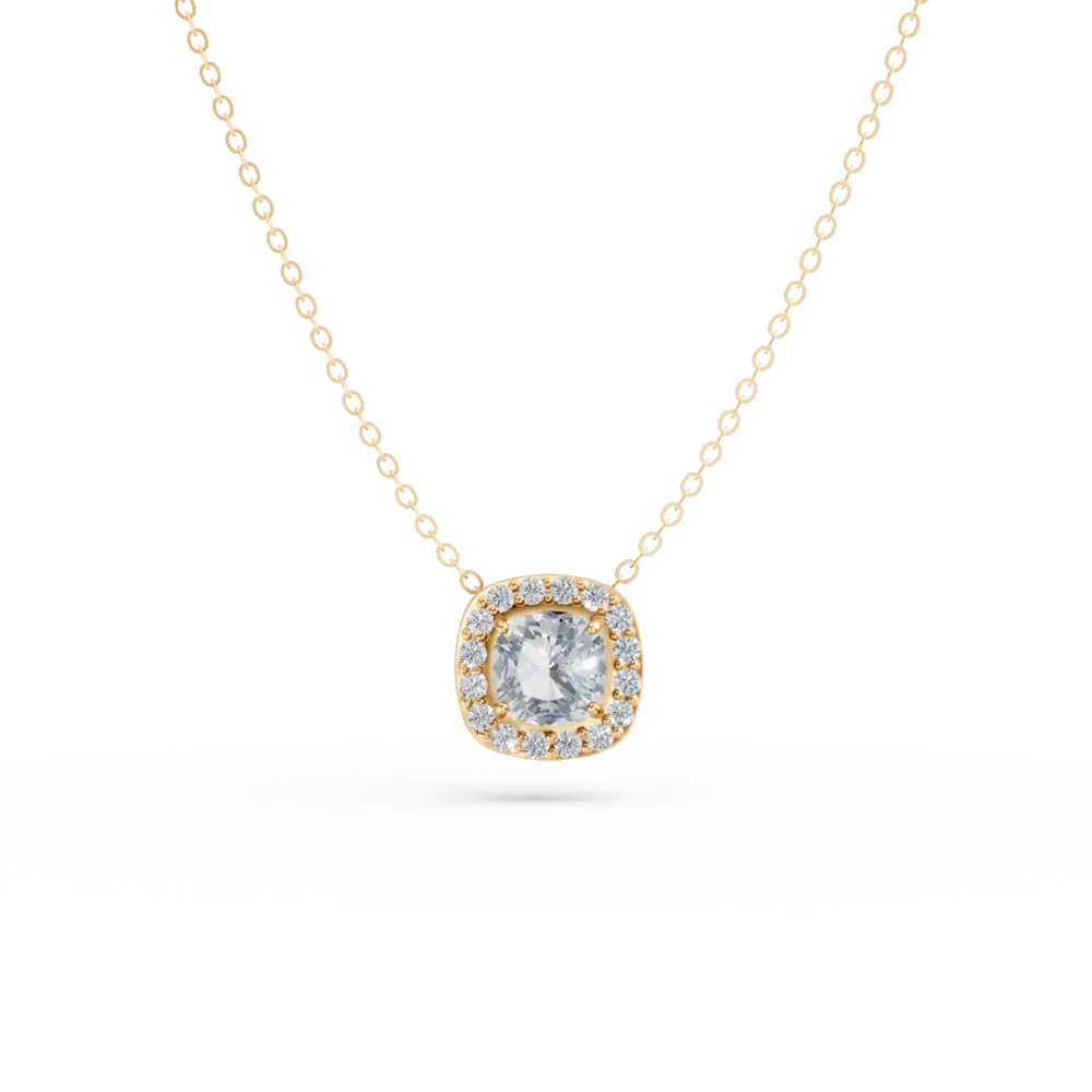 Lant cu pandantiv din aur galben cu zirconii