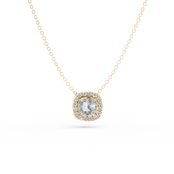 Lant cu pandantiv din aur galben cu zirconii