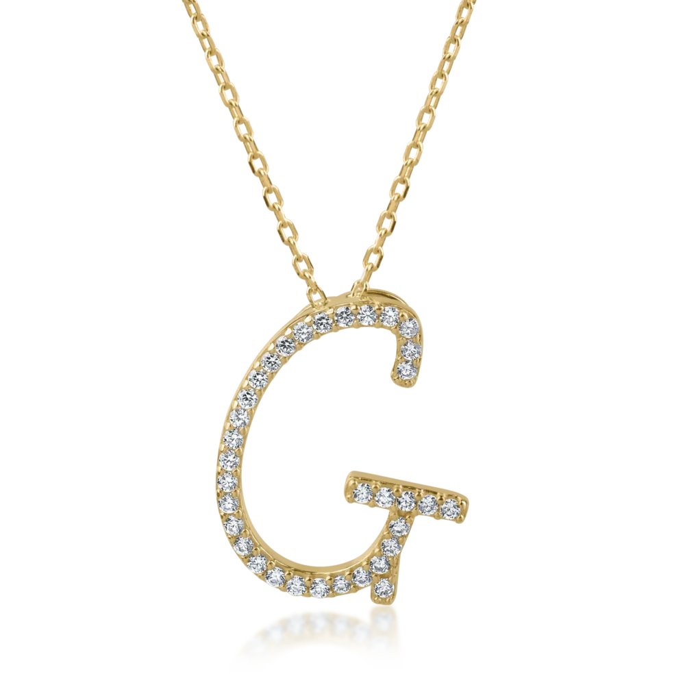 Lant cu pandantiv din aur galben