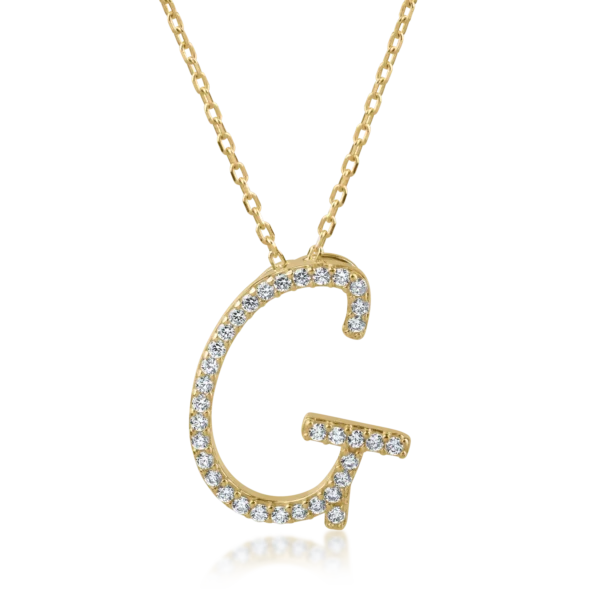 Lant cu pandantiv din aur galben