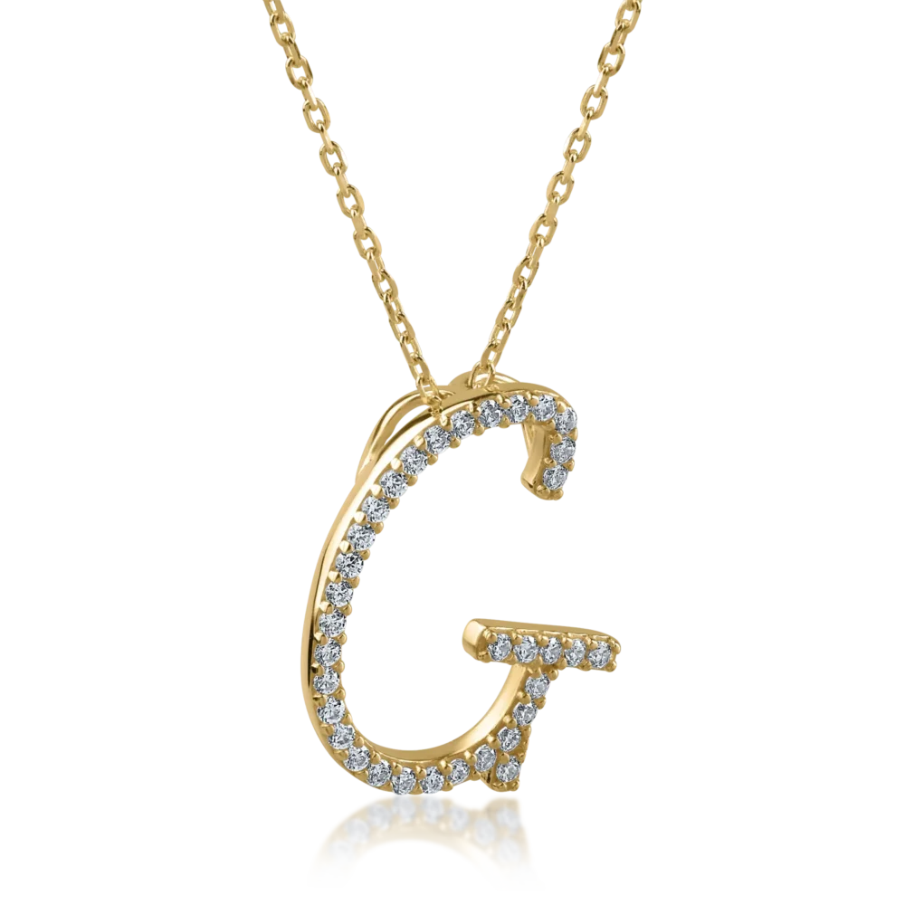 Lant cu pandantiv din aur galben - imagine 2