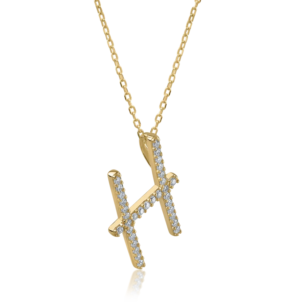 Lant cu pandantiv din aur galben - imagine 2