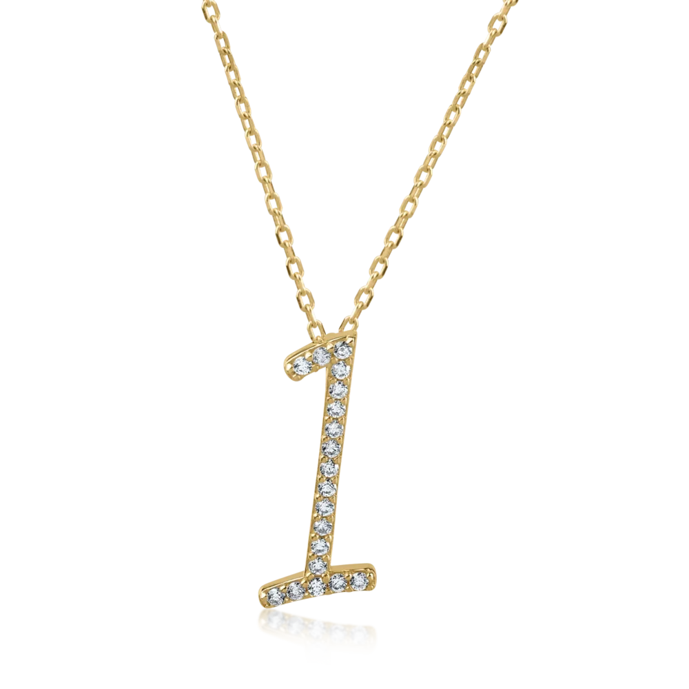 Lant cu pandantiv din aur galben