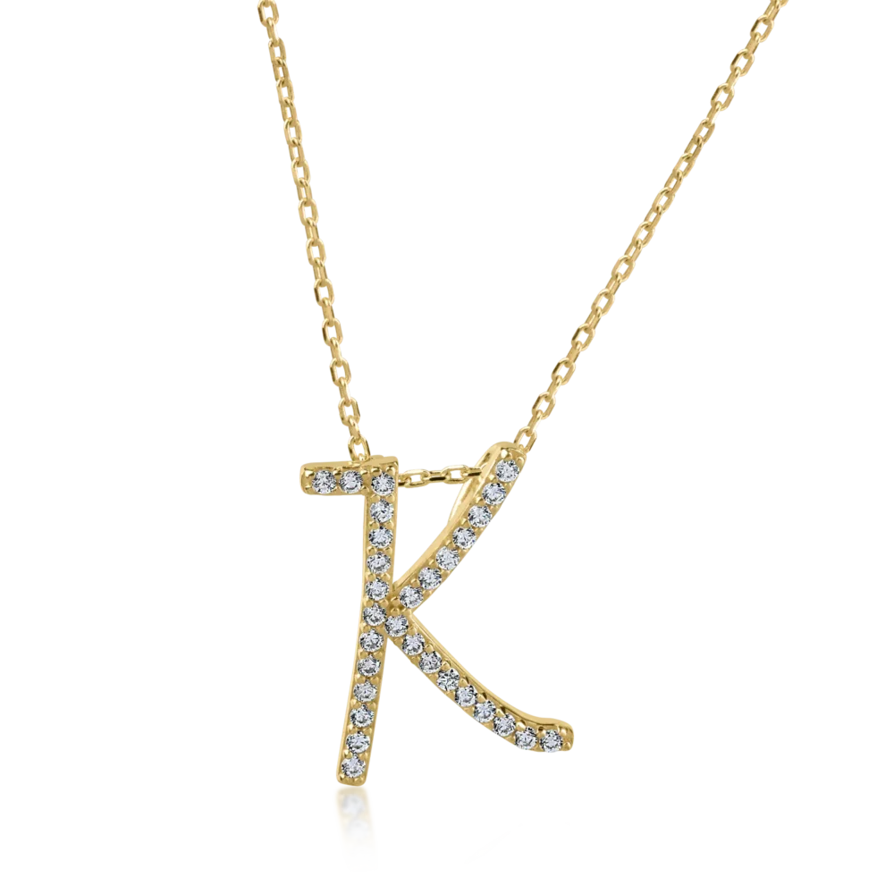 Lant cu pandantiv din aur galben