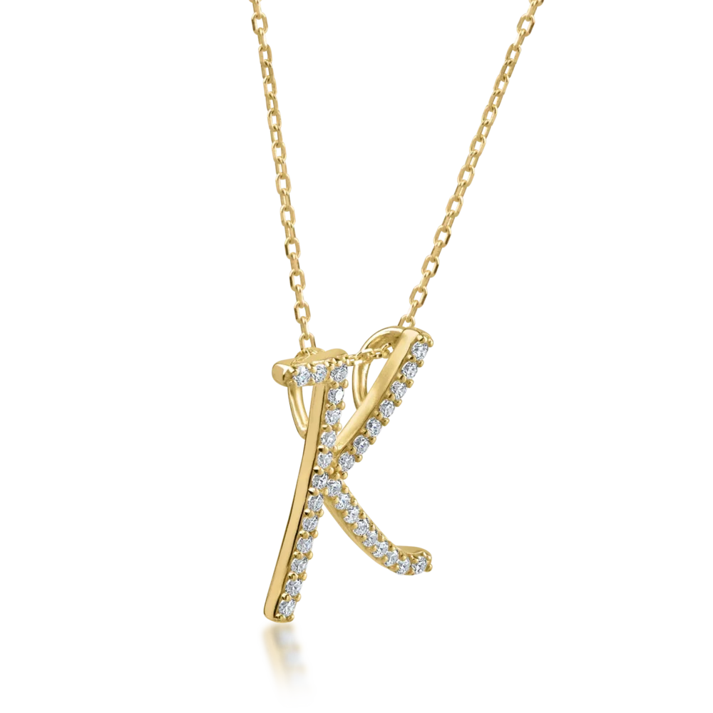 Lant cu pandantiv din aur galben - imagine 2