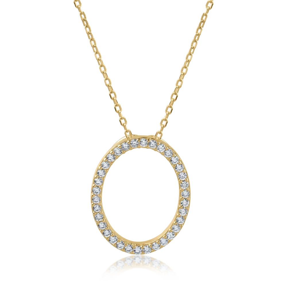 Lant cu pandantiv din aur galben