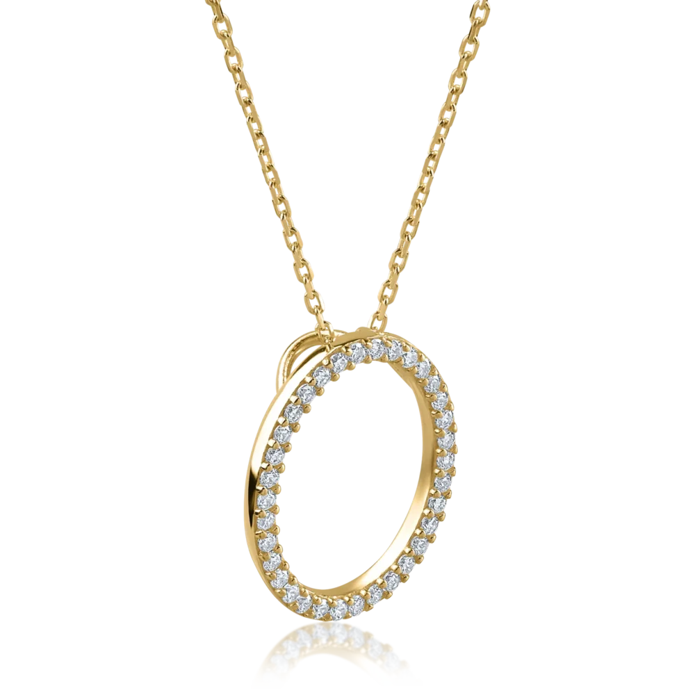 Lant cu pandantiv din aur galben - imagine 2