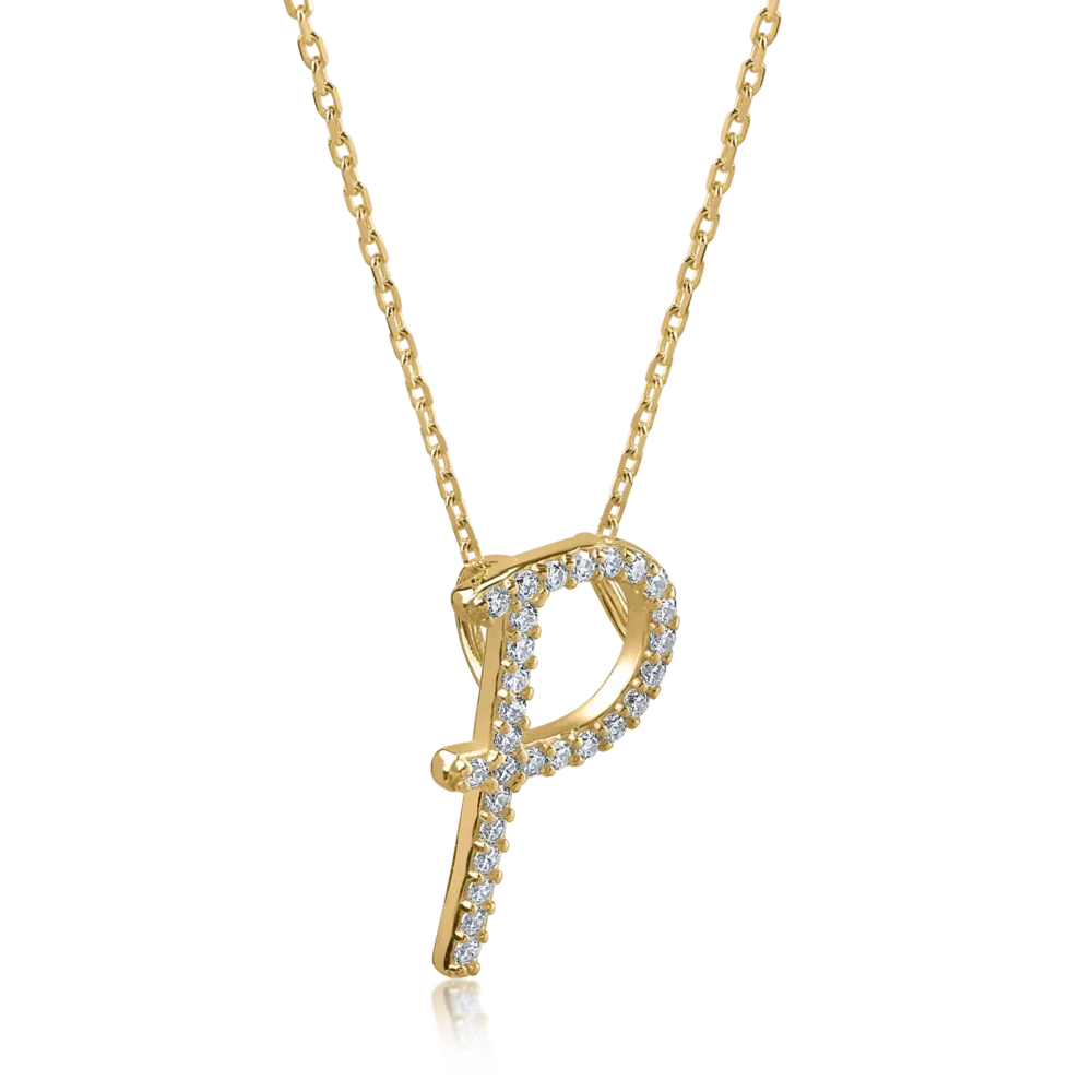 Lant cu pandantiv din aur galben - imagine 2