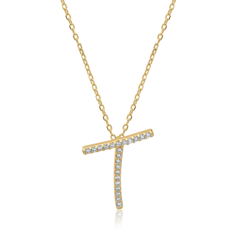 Lant cu pandantiv din aur galben