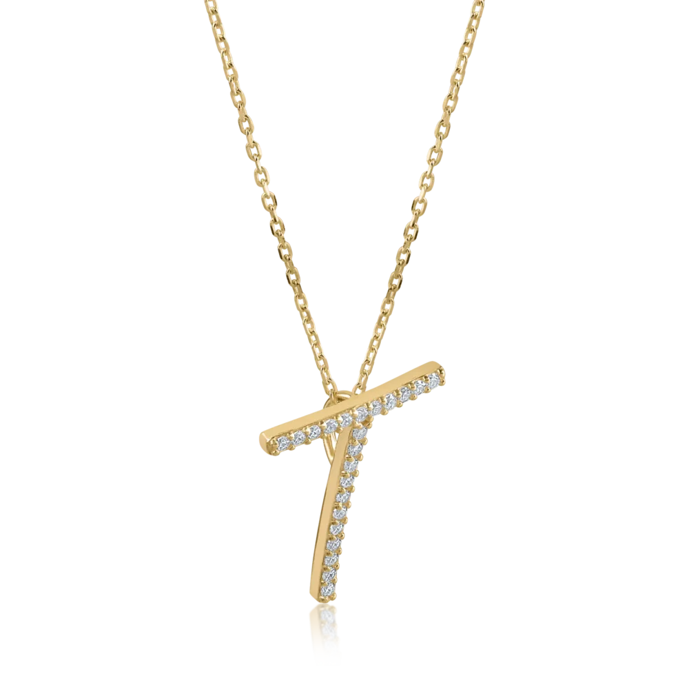 Lant cu pandantiv din aur galben - imagine 2