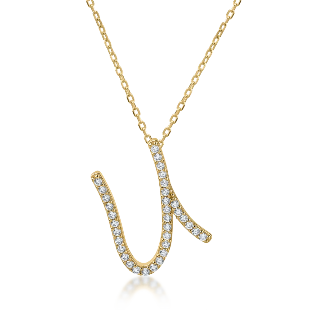 Lant cu pandantiv din aur galben