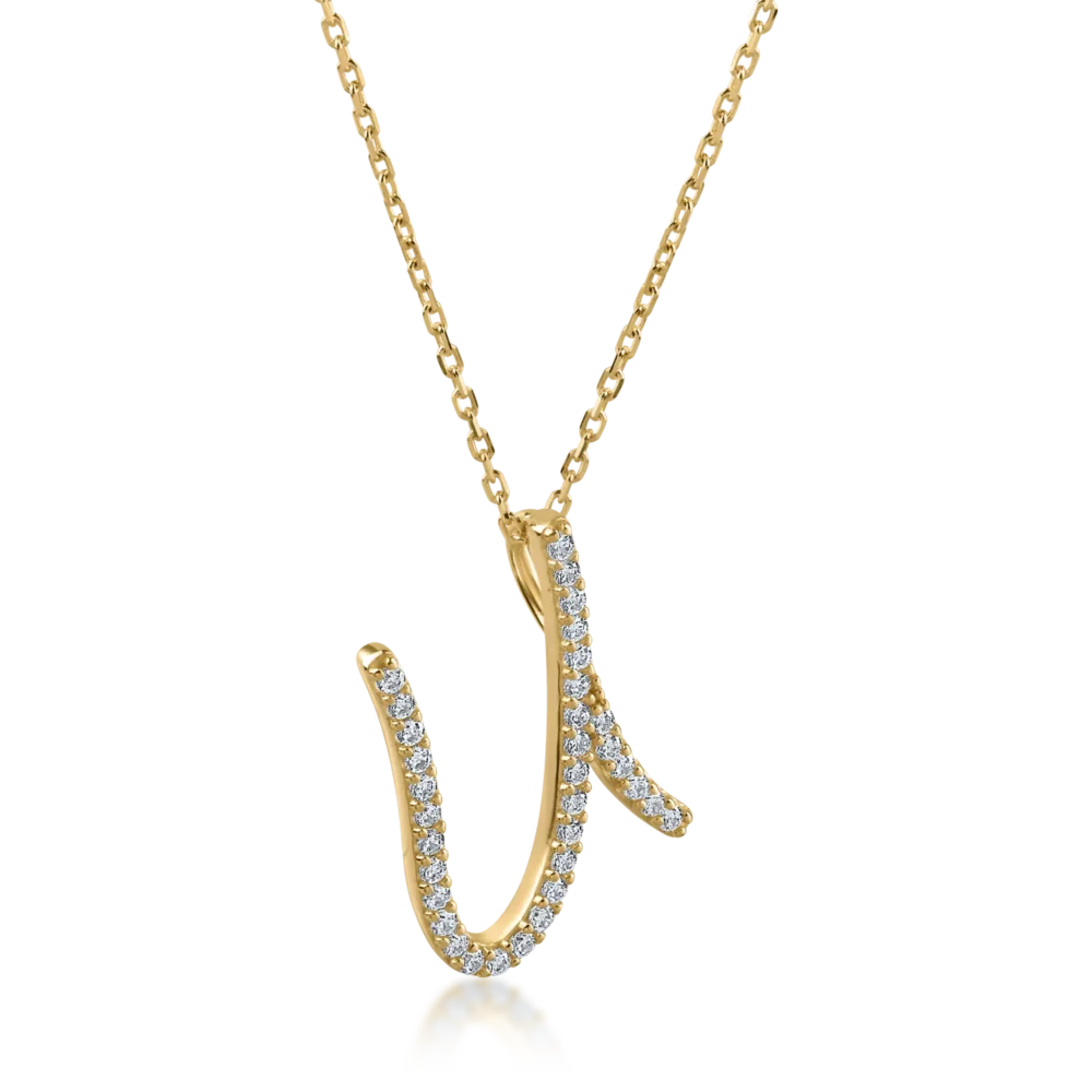 Lant cu pandantiv din aur galben - imagine 2