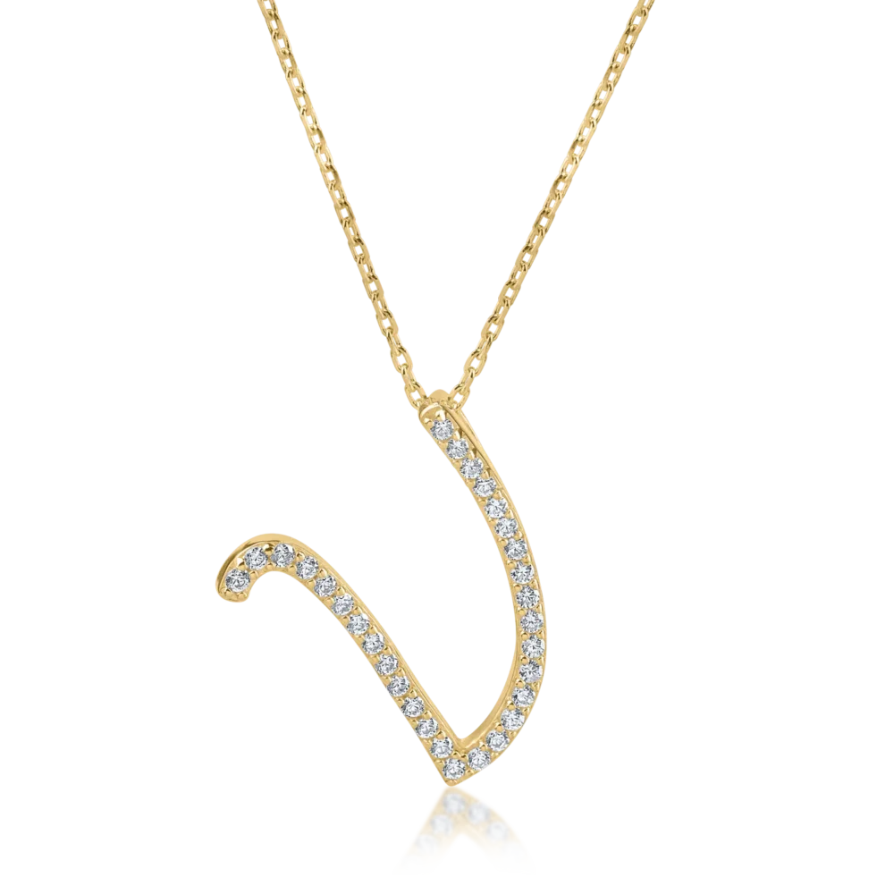 Lant cu pandantiv din aur galben