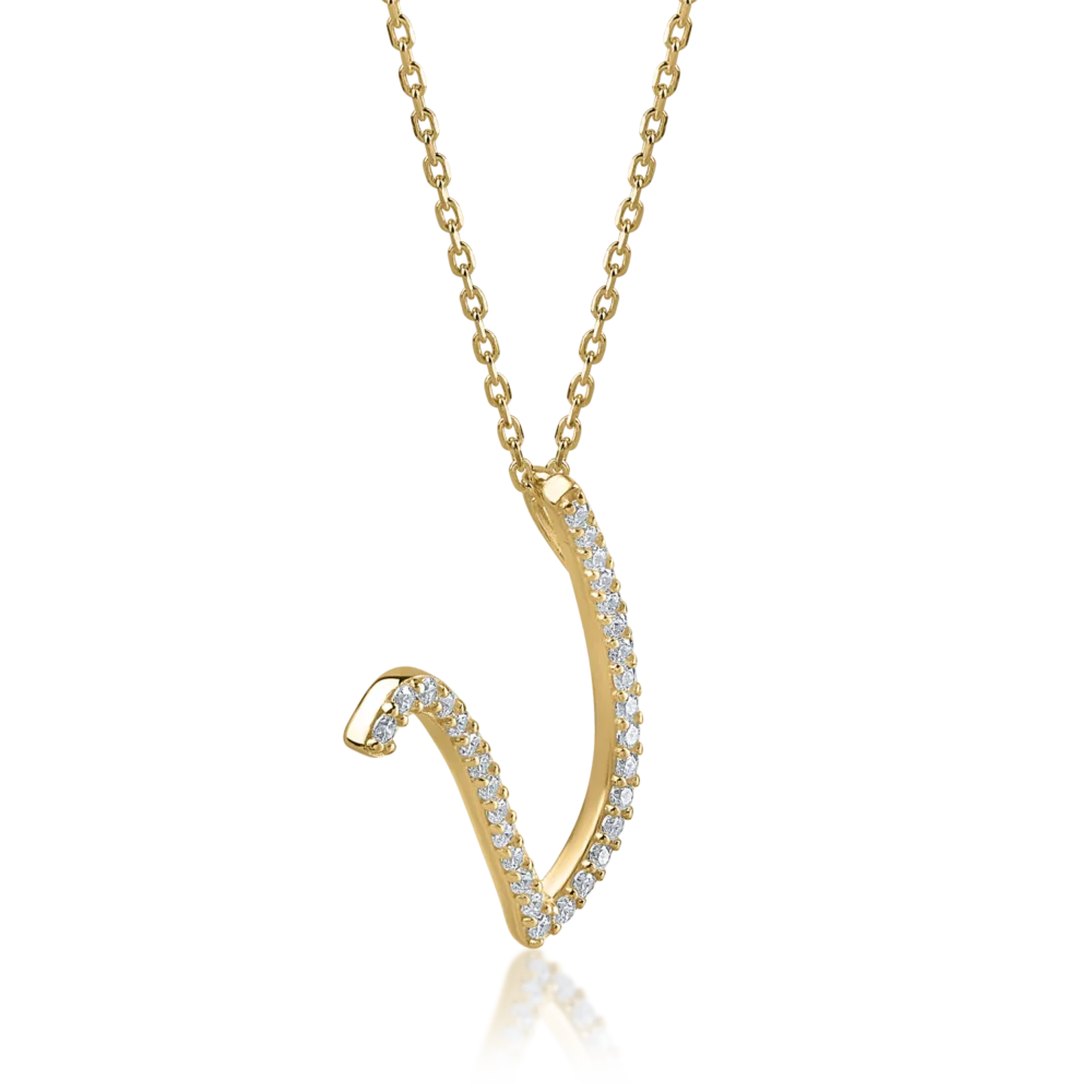 Lant cu pandantiv din aur galben - imagine 2