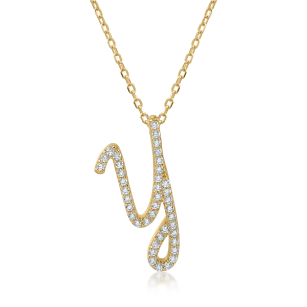 Lant cu pandantiv din aur galben