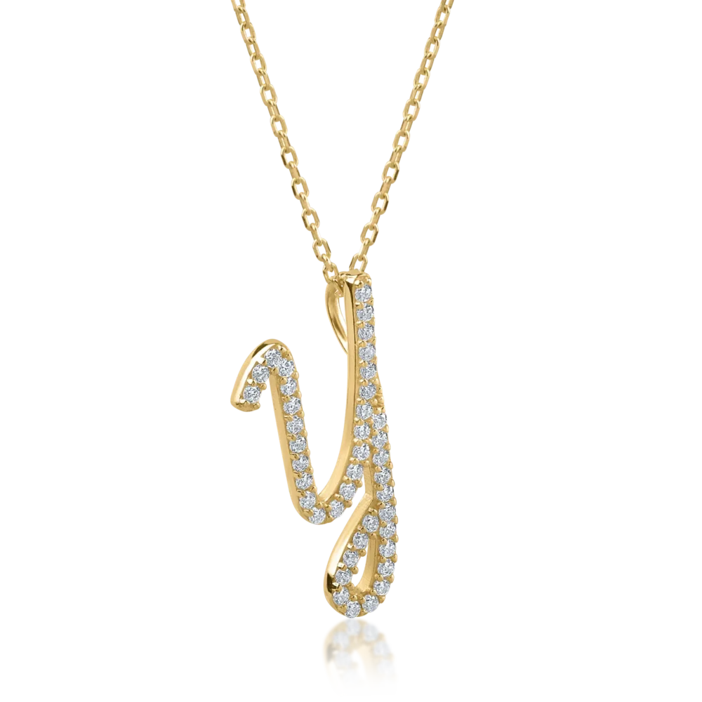 Lant cu pandantiv din aur galben - imagine 2