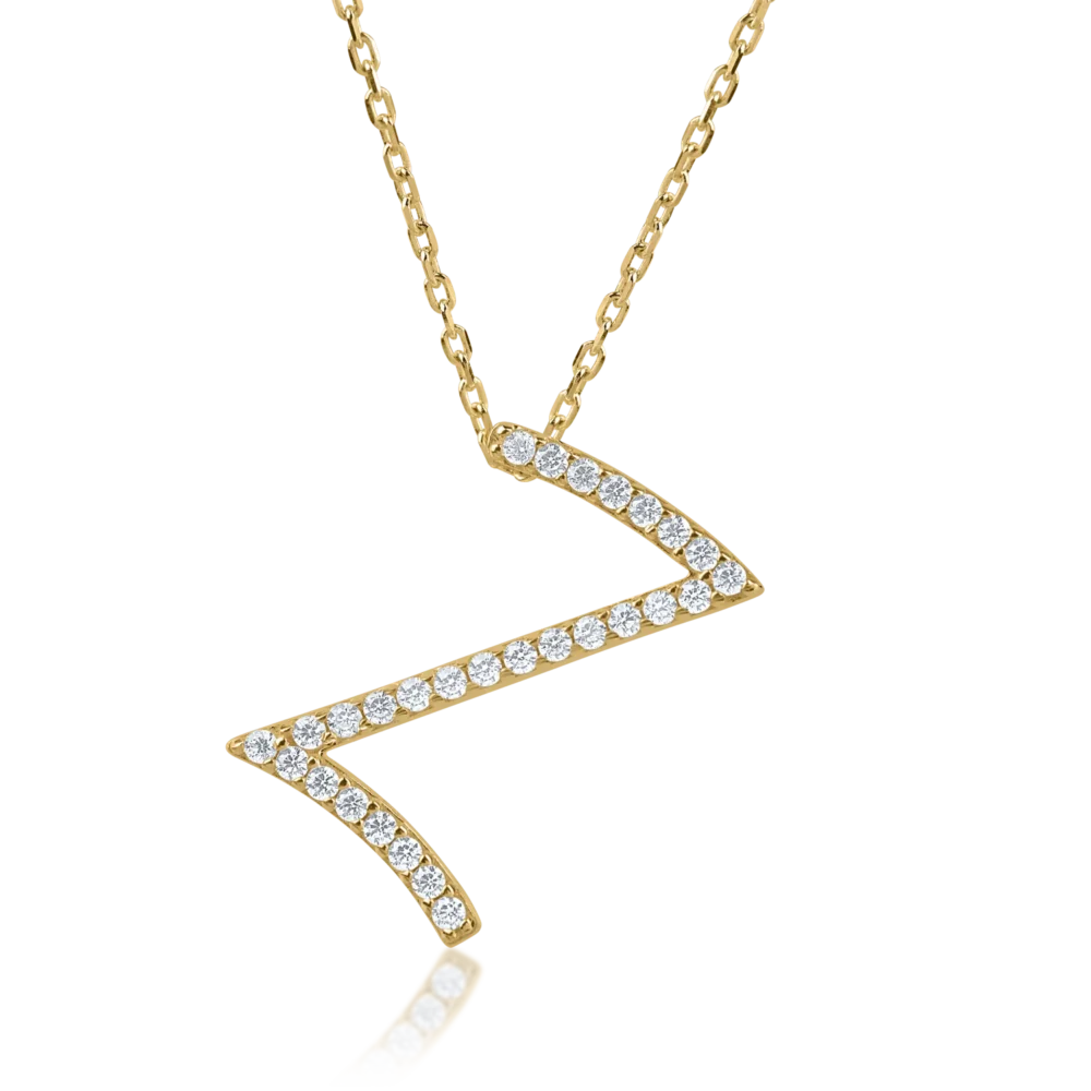 Lant cu pandantiv din aur galben