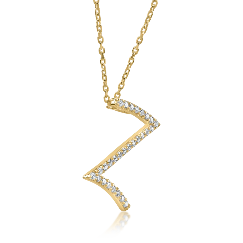 Lant cu pandantiv din aur galben - imagine 2