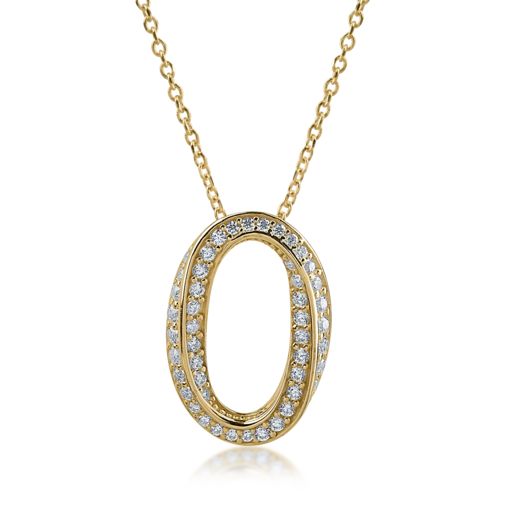 Lant cu pandantiv din aur galben