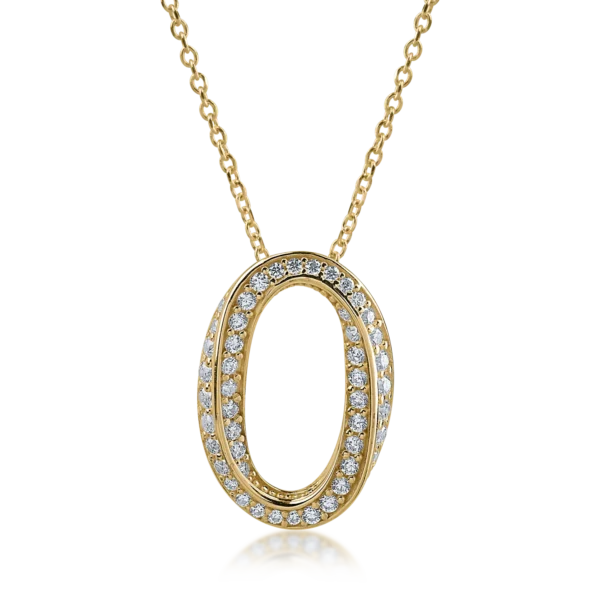 Lant cu pandantiv din aur galben