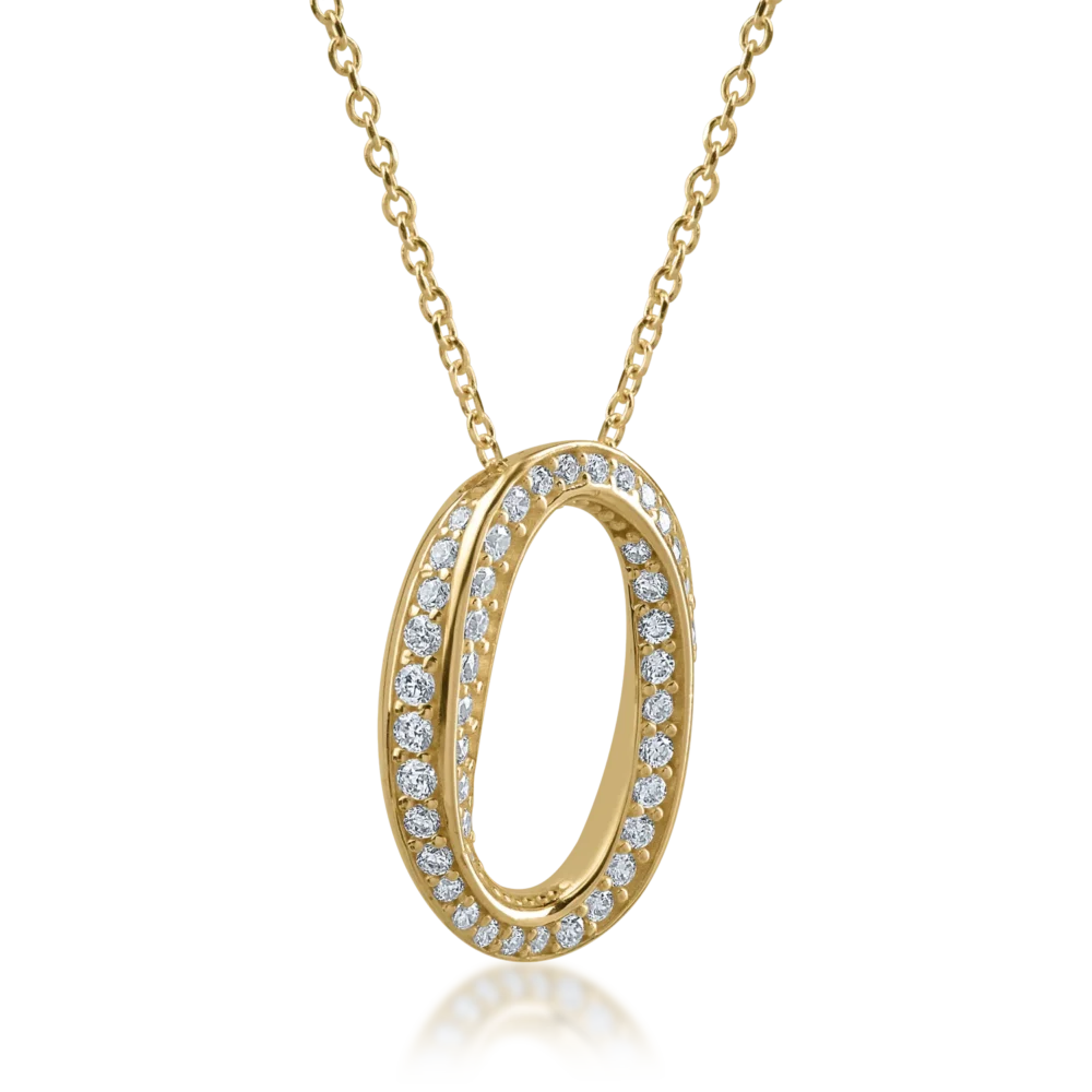 Lant cu pandantiv din aur galben - imagine 2