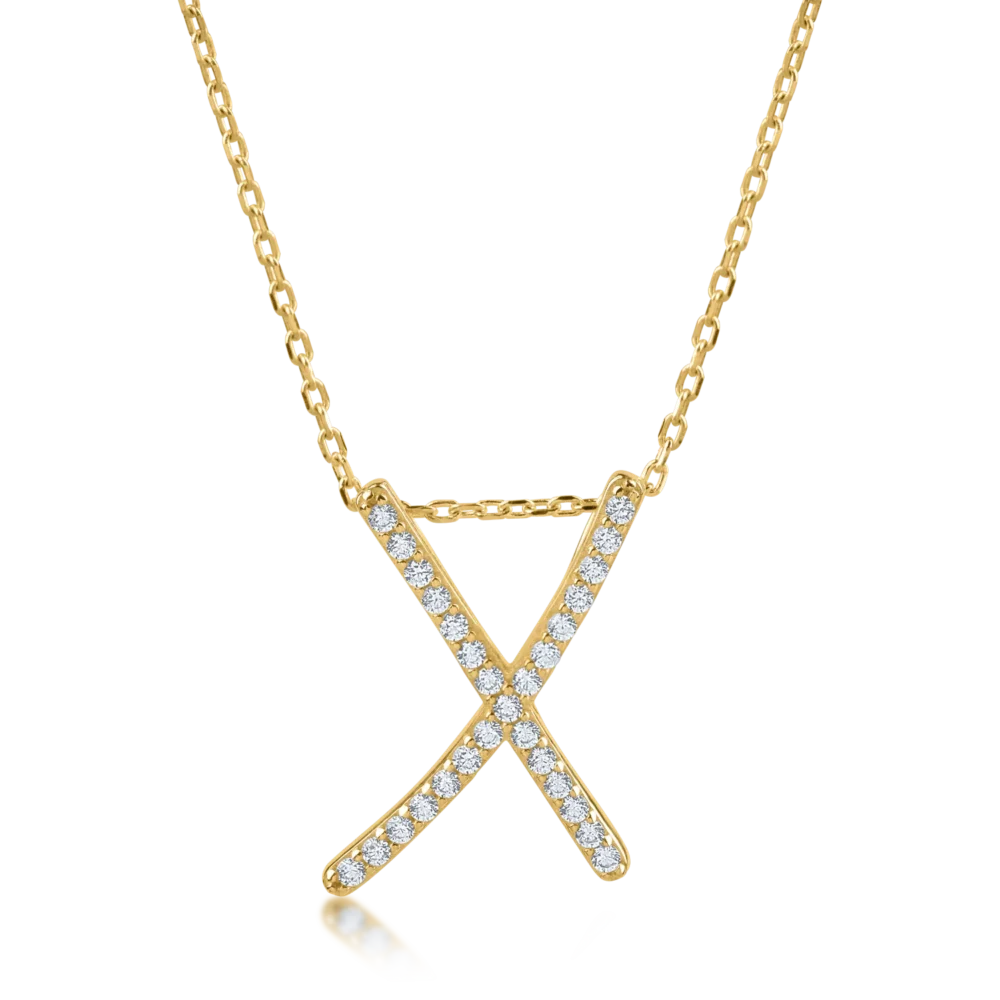 Lant cu pandantiv din aur galben