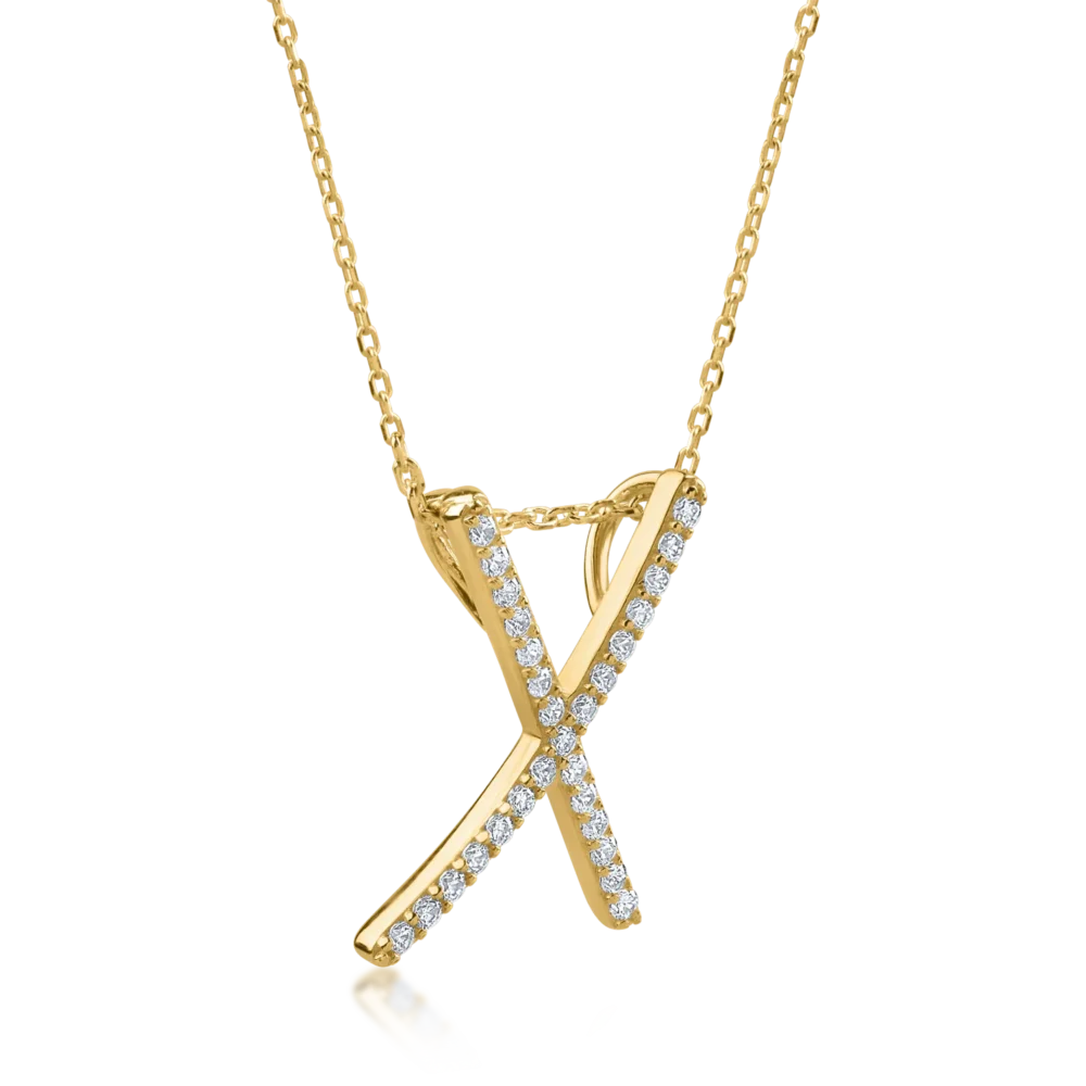 Lant cu pandantiv din aur galben - imagine 2