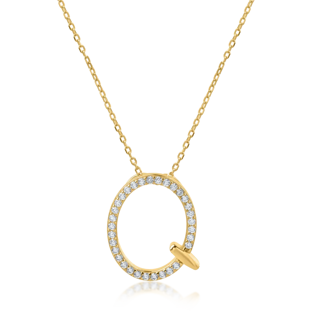 Lant cu pandantiv din aur galben