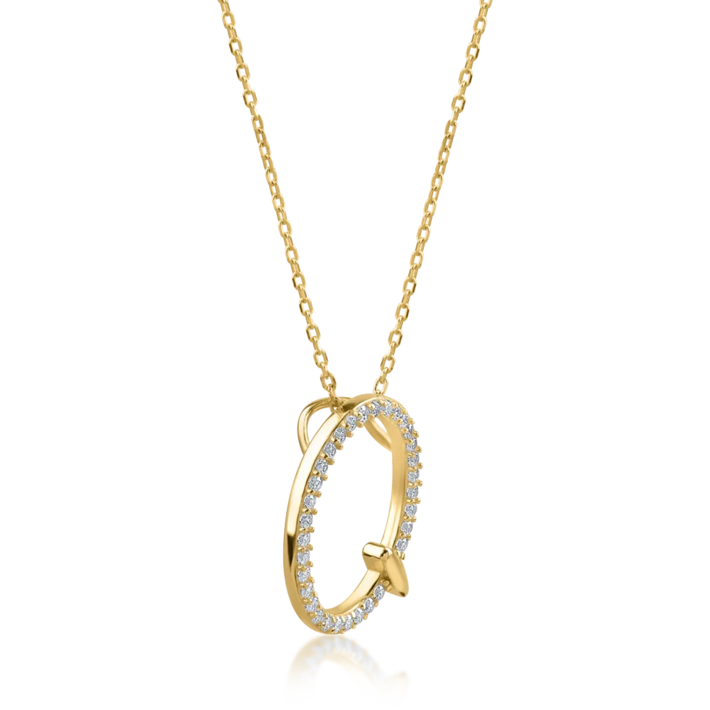 Lant cu pandantiv din aur galben - imagine 2