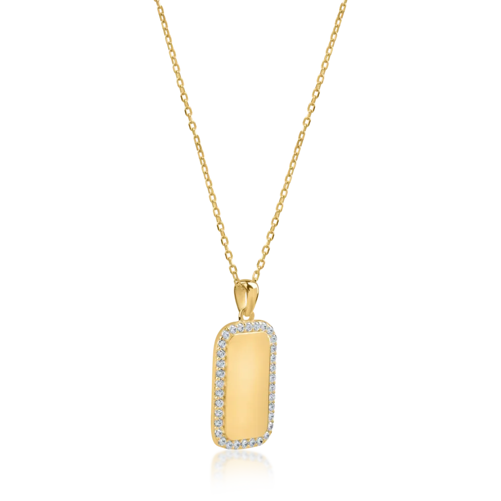 Lant cu pandantiv din aur galben - imagine 2