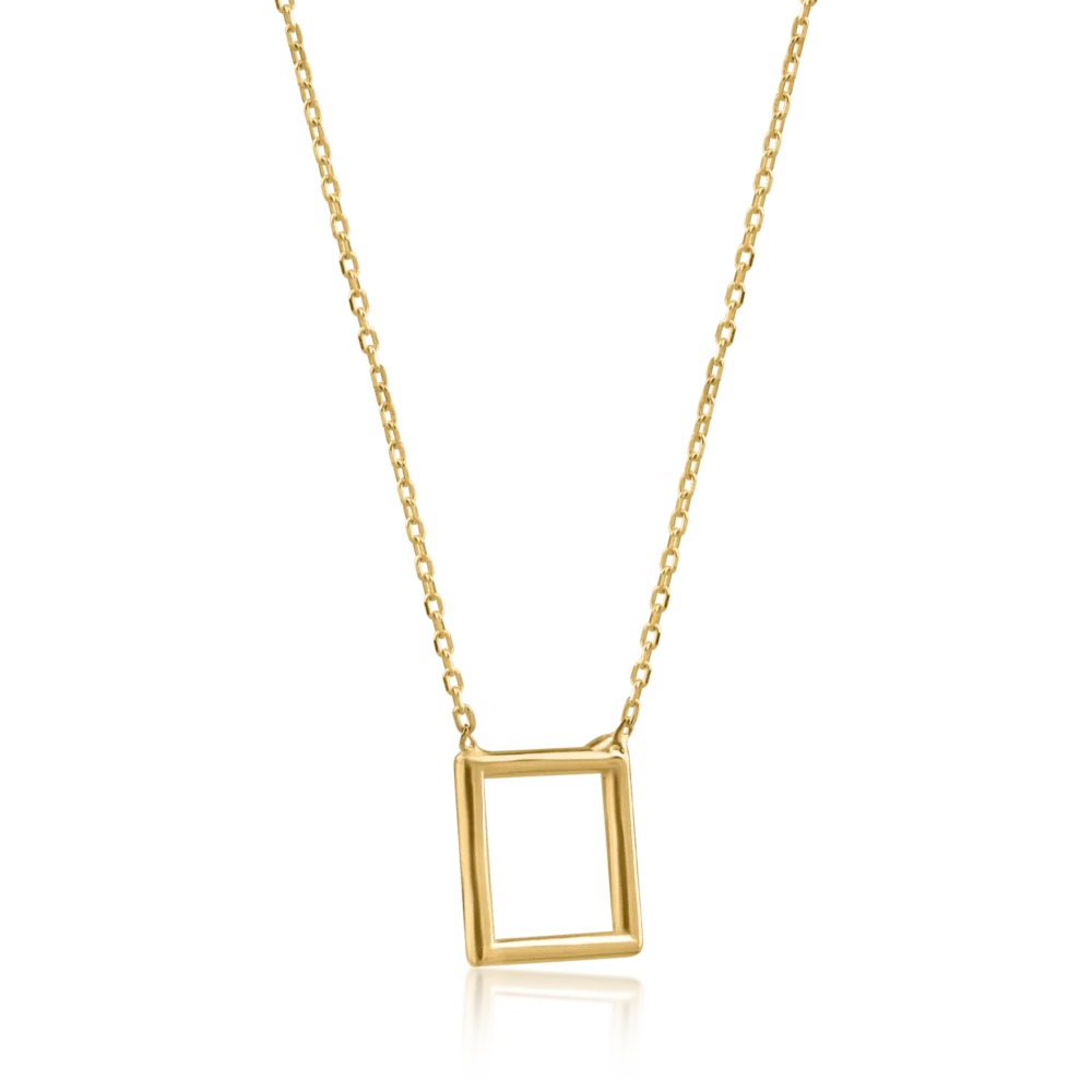 Lant cu pandantiv din aur galben - imagine 2